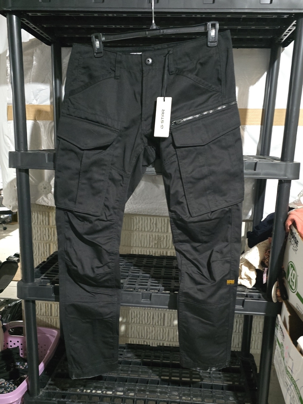 G-Star Black Utility Cargo Pants with Knee Panels